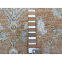 Load image into Gallery viewer, 6&#39;1&quot;x8&#39;10&quot; Honey Brown Angora Oushak With Flower Design Hand Knotted 100% Afghan Wool Oriental Rug FWR407682