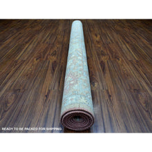 Load image into Gallery viewer, 6&#39;1&quot;x8&#39;10&quot; Honey Brown Angora Oushak With Flower Design Hand Knotted 100% Afghan Wool Oriental Rug FWR407682