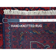 Load image into Gallery viewer, 5&#39;8&quot;x7&#39;7&quot; Afghan Khamyab Deep And Saturated Red With Geometric Design Hand Knotted Denser Weave With Shiny Wool Oriental Rug FWR407712