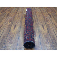 Load image into Gallery viewer, 3&#39;3&quot;x4&#39;10&quot; Hand Knotted Saturated Red Denser Weave With Shiny Wool Afghan Khamyab Tribal Design Oriental Rug FWR407742