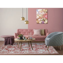 Load image into Gallery viewer, 6&#39;x9&#39; Red With Touches Of Ivory Angora Oushak Hand Knotted Soft, Velvety Wool Floral Design Oriental Rug FWR407922