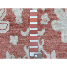 Load image into Gallery viewer, 6&#39;x9&#39; Red With Touches Of Ivory Angora Oushak Hand Knotted Soft, Velvety Wool Floral Design Oriental Rug FWR407922