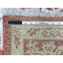 Load image into Gallery viewer, 6&#39;x9&#39; Red With Touches Of Ivory Angora Oushak Hand Knotted Soft, Velvety Wool Floral Design Oriental Rug FWR407922