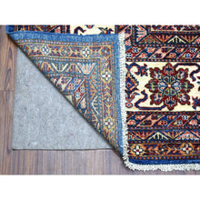 Load image into Gallery viewer, 8&#39;10&quot;x12&#39; Super Kazak With Geometric Medallion Design Denim Blue Hand Knotted 100% Wool Oriental Rug FWR407970