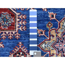 Load image into Gallery viewer, 8&#39;10&quot;x12&#39; Super Kazak With Geometric Medallion Design Denim Blue Hand Knotted 100% Wool Oriental Rug FWR407970