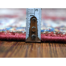 Load image into Gallery viewer, 2&#39;7&quot;x8&#39;10&quot; Soft Natural Wool Hand Knotted Brick Red Super Kazak With Tribal Medallions Oriental Runner Rug FWR408174