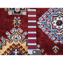 Load image into Gallery viewer, 8&#39;1&quot;x10&#39; Deep Red Soft Afghan Wool Hand Knotted Super Kazak With Geometric Design Oriental Rug FWR408348