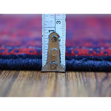 Load image into Gallery viewer, 3&#39;4&quot;x4&#39;9&quot; Hand Knotted Deep And Saturated Red Afghan Khamyab With Double Medallions Design Denser Weave With Shiny Wool Oriental Rug FWR408570