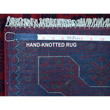 Load image into Gallery viewer, 3&#39;3&quot;x5&#39; Deep And Saturated Red Afghan Khamyab With Vegetable Dyes Denser Weave With Shiny Wool Hand Knotted Oriental Rug FWR408576