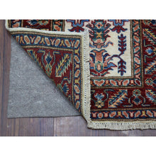 Load image into Gallery viewer, 2&#39;x2&#39;10&quot; Ivory Super Kazak Tribal And Floral Design Extra Soft Wool Hand Knotted Mat Oriental Rug FWR409212