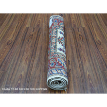 Load image into Gallery viewer, 2&#39;x2&#39;10&quot; Ivory Super Kazak Tribal And Floral Design Extra Soft Wool Hand Knotted Mat Oriental Rug FWR409212
