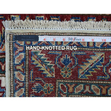 Load image into Gallery viewer, 2&#39;x2&#39;10&quot; Ivory Super Kazak Tribal And Floral Design Extra Soft Wool Hand Knotted Mat Oriental Rug FWR409212
