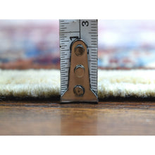 Load image into Gallery viewer, 9&#39;1&quot;x12&#39;4&quot; Ivory With A Dark Red Border Super Kazak With Colorful Repetitive Medallions Afghan Shiny Wool Hand Knotted Oriental Rug FWR409344