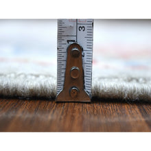 Load image into Gallery viewer, 3&#39;2&quot;x10&#39; Angora Oushak With Geometric Design Hand Knotted Gray Soft Organic Wool Oriental Runner Rug FWR409884