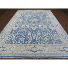 Load image into Gallery viewer, 9&#39;8&quot;x13&#39;5&quot; Denim Blue, Soft Wool Hand Knotted White Wash Peshawar, Natural Dyes Densely Woven, Oriental Rug FWR409944
