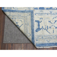 Load image into Gallery viewer, 9&#39;8&quot;x13&#39;5&quot; Denim Blue, Soft Wool Hand Knotted White Wash Peshawar, Natural Dyes Densely Woven, Oriental Rug FWR409944