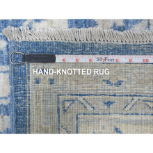 Load image into Gallery viewer, 9&#39;8&quot;x13&#39;5&quot; Denim Blue, Soft Wool Hand Knotted White Wash Peshawar, Natural Dyes Densely Woven, Oriental Rug FWR409944