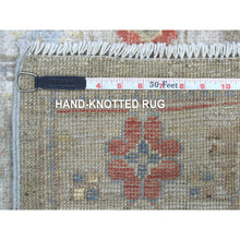 Load image into Gallery viewer, 2&#39;7&quot;x17&#39;5&quot; Hand Knotted Angora Oushak With Colorful Motifs Gray Extra Soft Wool Oriental Xl Runner Rug FWR410430