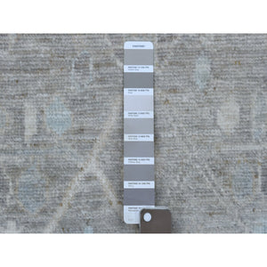 2'9"x16' Gray Hand Knotted Angora Oushak with All Over Design Soft Afghan Wool Oriental XL Runner Rug FWR410442