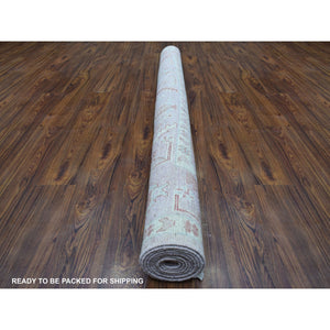 6'1"x8'10" Coral Pink Angora Oushak With Floral Motifs Extremely Durable Wool Hand Knotted Oriental Rug FWR410676
