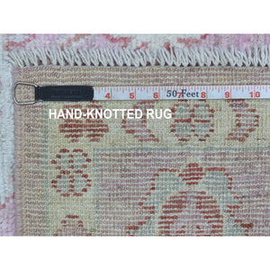 6'1"x8'10" Coral Pink Angora Oushak With Floral Motifs Extremely Durable Wool Hand Knotted Oriental Rug FWR410676