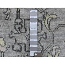 Load image into Gallery viewer, 8&#39;x9&#39;9&quot; Light Gray Angora Oushak With Tribal Design Extra Soft Wool Hand Knotted Oriental Rug FWR410850