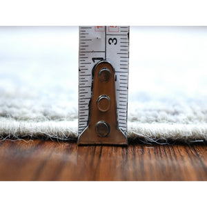 2'6"x9'9" Hand Knotted Gray Afghan Peshawar With All Over Heriz Design Extra Soft Wool Oriental Runner Rug FWR411576