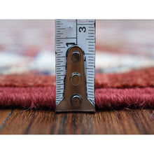 Load image into Gallery viewer, 3&#39;x25&#39;3&quot; Soft, Vibrant Wool Rich Red Hand Knotted Super Kazak With Tribal Flower Design Oriental Extra Long And Wide Runner Rug FWR411870