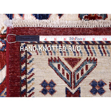 Load image into Gallery viewer, 3&#39;x3&#39; Beige, Shag Flokati Greek Style, Undyed Natural Wool Hand Knotted, Square Oriental Rug FWR492126