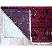 Load image into Gallery viewer, 4&#39;2&quot;x6&#39;7&quot; Deep and Saturated Red Hand Knotted Vegetable Dyes Afghan Khamyab Denser Weave with Shiny Wool Oriental Rug FWR411900