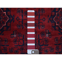 Load image into Gallery viewer, 4&#39;2&quot;x6&#39;7&quot; Deep And Saturated Red Hand Knotted Vegetable Dyes Afghan Khamyab Denser Weave With Shiny Wool Oriental Rug FWR411900