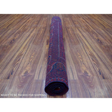 Load image into Gallery viewer, 4&#39;2&quot;x6&#39;7&quot; Deep and Saturated Red Hand Knotted Vegetable Dyes Afghan Khamyab Denser Weave with Shiny Wool Oriental Rug FWR411900