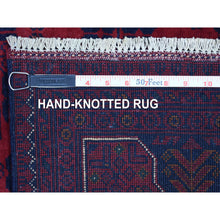 Load image into Gallery viewer, 4&#39;2&quot;x6&#39;7&quot; Deep And Saturated Red Hand Knotted Vegetable Dyes Afghan Khamyab Denser Weave With Shiny Wool Oriental Rug FWR411900