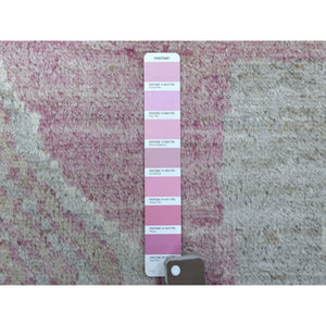 8'10"x11'9" Blush Pink Moroccan Berber With Arts And Crafts Hand Knotted Soft Natural Wool Oriental Rug FWR412494