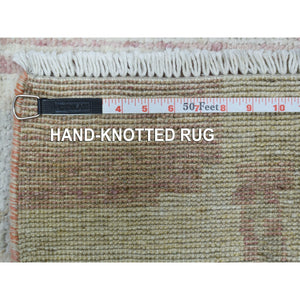 8'10"x11'9" Blush Pink Moroccan Berber With Arts And Crafts Hand Knotted Soft Natural Wool Oriental Rug FWR412494