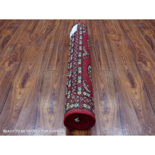 Load image into Gallery viewer, 2&#39;6&quot;x3&#39;10&quot; Hand Knotted Rich Red Mori Bokara Silky Wool Oriental Rug FWR412740