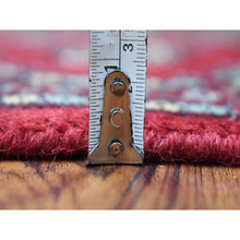 Load image into Gallery viewer, 2&#39;6&quot;x3&#39;10&quot; Hand Knotted Rich Red Mori Bokara Silky Wool Oriental Rug FWR412740