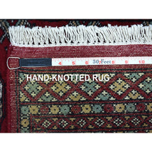 Load image into Gallery viewer, 2&#39;6&quot;x3&#39;10&quot; Hand Knotted Rich Red Mori Bokara Silky Wool Oriental Rug FWR412740