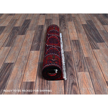 Load image into Gallery viewer, 2&#39;3&quot;x4&#39;8&quot; Chili Red, Hand Knotted, Afghan Khamyab With Geometric Pattern, Pure Wool, Natural Dyes, Short Runner, Oriental Rug FWR4122