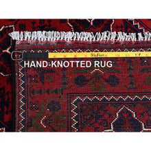 Load image into Gallery viewer, 2&#39;3&quot;x4&#39;8&quot; Chili Red, Hand Knotted, Afghan Khamyab With Geometric Pattern, Pure Wool, Natural Dyes, Short Runner, Oriental Rug FWR4122