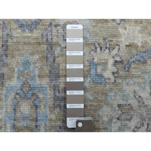 6'1"x9'7" Light Brown Angora Oushak With All Over Design Extra Soft Wool Hand Knotted Oriental Rug FWR413184