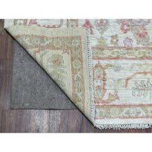 Load image into Gallery viewer, 6&#39;4&quot;x9&#39;6&quot; Soft Wool Hand Knotted Ivory Afghan Angora Oushak With All Over Leaf Design Oriental Rug FWR413526