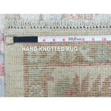Load image into Gallery viewer, 6&#39;4&quot;x9&#39;6&quot; Soft Wool Hand Knotted Ivory Afghan Angora Oushak With All Over Leaf Design Oriental Rug FWR413526