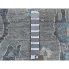 Load image into Gallery viewer, 8&#39;x9&#39;10&quot; Organic Wool Hand Knotted Gunmetal Gray Afghan Angora Oushak With Geometric Leaf Design Oriental Rug FWR413568