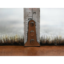 Load image into Gallery viewer, 8&#39;x9&#39;10&quot; Organic Wool Hand Knotted Gunmetal Gray Afghan Angora Oushak With Geometric Leaf Design Oriental Rug FWR413568