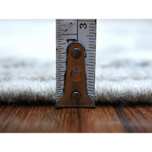 Load image into Gallery viewer, 3&#39;5&quot;x10&#39;2&quot; Afghan Angora Oushak With Floral Motifs Extra Soft Wool Hand Knotted Gunmetal Gray Oriental Wide Runner Rug FWR413802