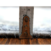 Load image into Gallery viewer, 2&#39;7&quot;x11&#39;5&quot; Charcoal Gray, Afghan Angora Ushak With All Over Leaf Design, Hand Knotted, Natural Dyes, Pure Wool Runner Oriental Rug FWR413880