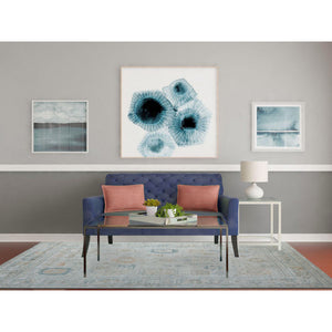 6'x8'9" Afghan Angora Oushak With Floral Motifs Organic Wool Hand Knotted Gray Oriental Rug FWR414216