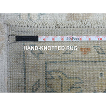 Load image into Gallery viewer, 6&#39;x8&#39;9&quot; Afghan Angora Oushak With Floral Motifs Organic Wool Hand Knotted Gray Oriental Rug FWR414216