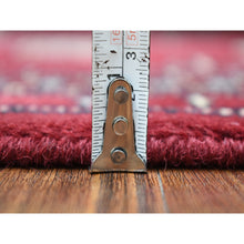 Load image into Gallery viewer, 2&#39;6&quot;x9&#39;1&quot; Mori Bokara With Tribal Medallions Design Deep And Rich Red Extra Soft Wool Hand Knotted Oriental Runner Rug FWR415212